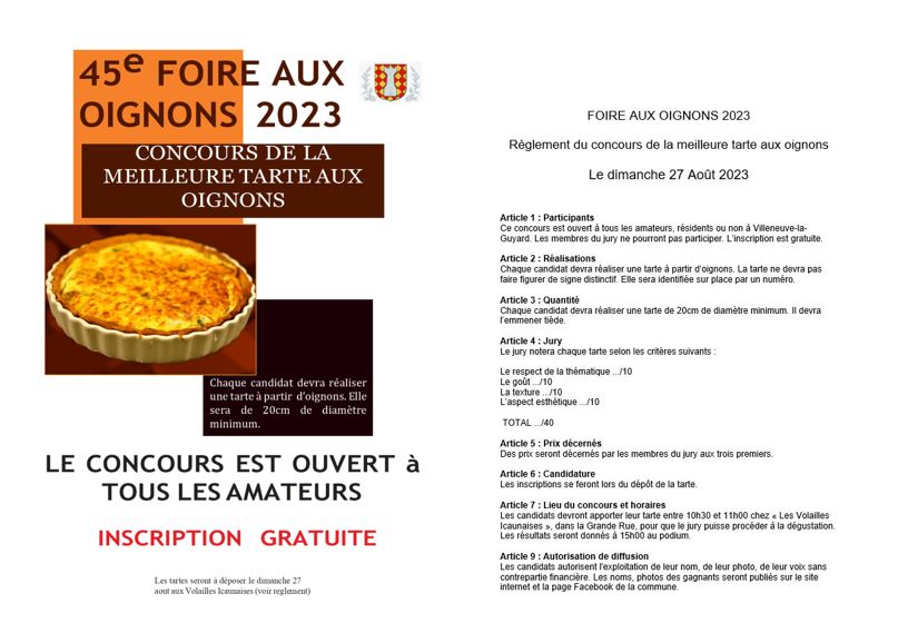 concours tarte oignon 2023
